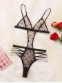 Body sexy decupat cu inimioare si benzi