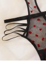Body sexy decupat cu inimioare si benzi