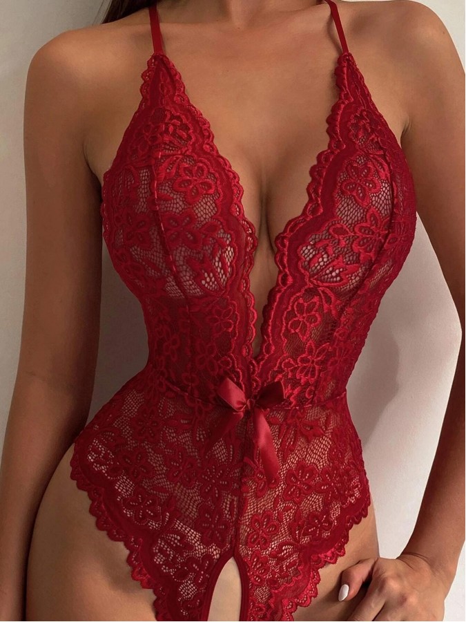 Body sexy crotchless (decupat) cu spatele gol
