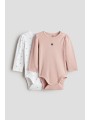Set body-uri maneca lunga din bumbac organic H&M