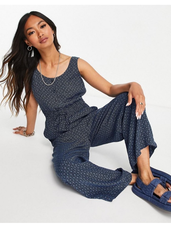 Jumpsuit lejer crop cu snur in talie Whistles