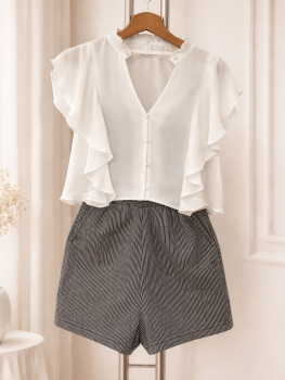 Camasa crop cu volanase Vila