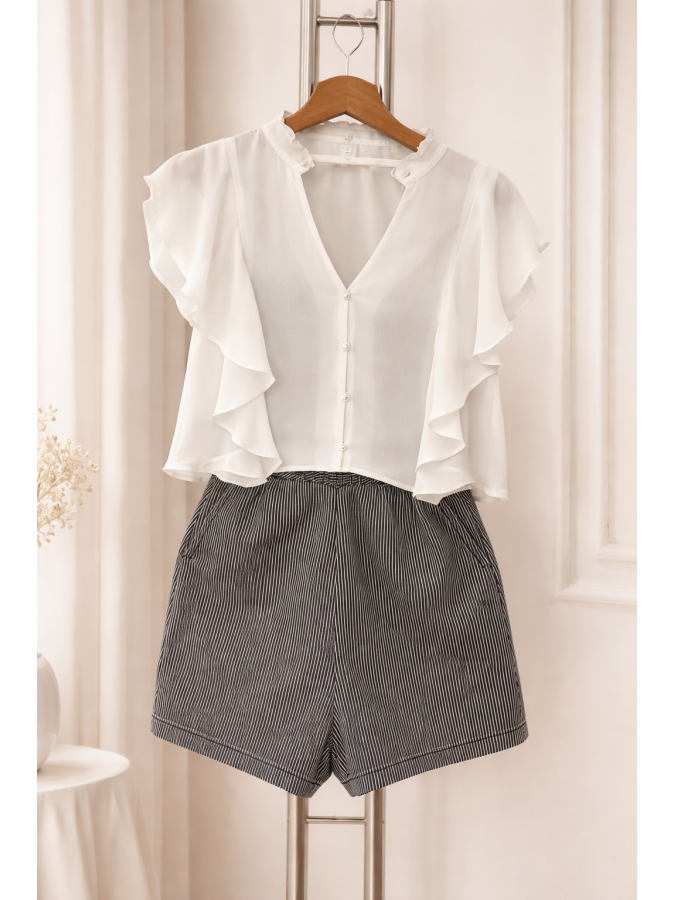 Camasa crop cu volanase Vila