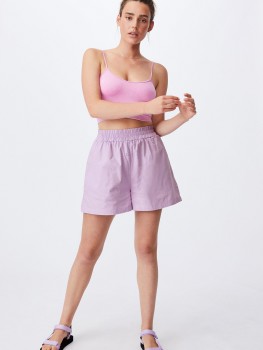 Pantaloni scurti lejeri albi din bumbac cu buzunare Cotton On