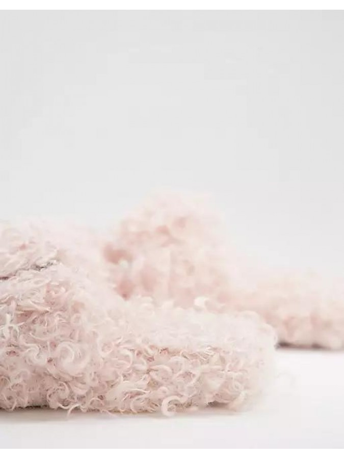 Papuci de casa pufosi cu doua barete si strasuri Loungeable