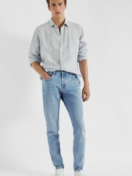 Blugi slim fit albastru deschis Massimo Dutti