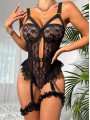 Body sexy harness cu portjartier si dantela