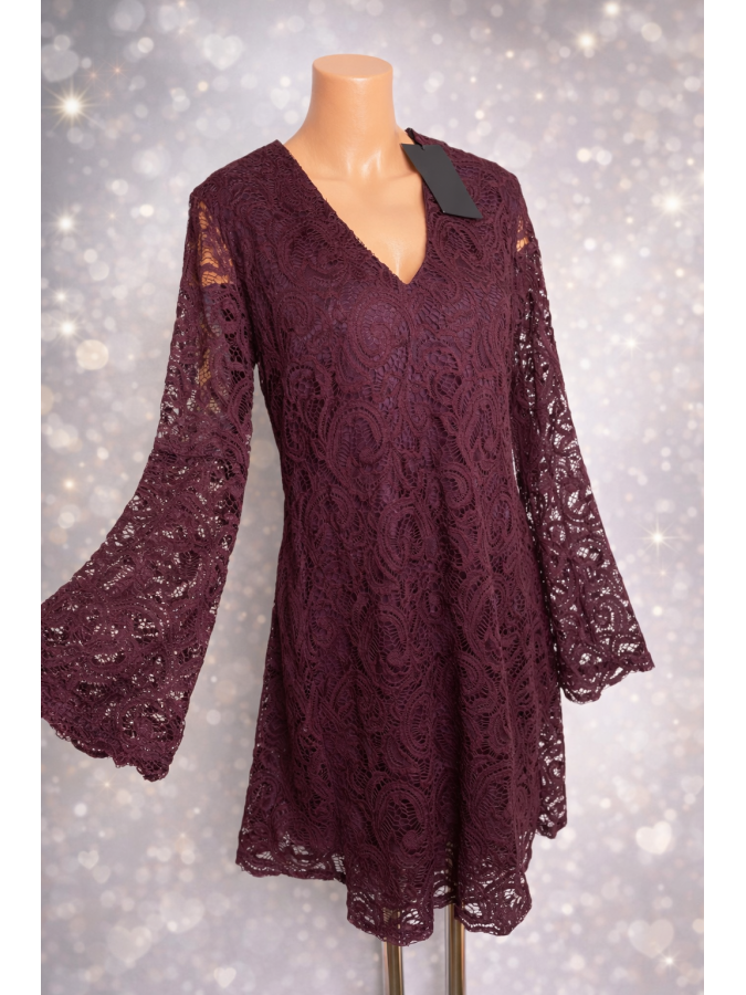 Rochie dantela cu maneci evazate AX Paris Rochie dantela cu maneci evazate AX Paris