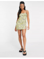 Rochie scurta imprimata cu slit pe picior Motel