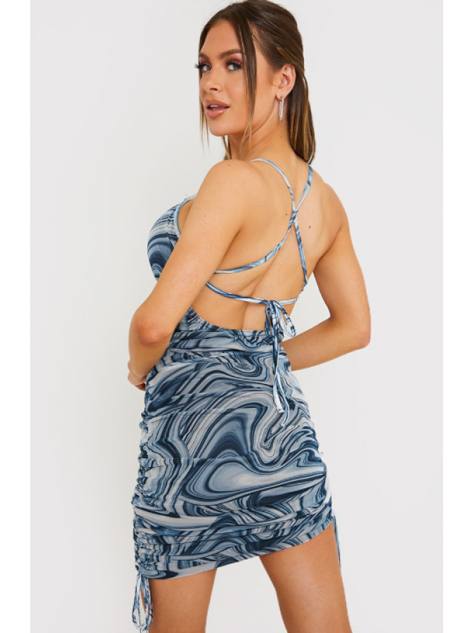 Rochie bodycon incretita pe lateral (lungime reglabila) cu spate gol In The Style