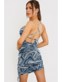 Rochie bodycon incretita pe lateral (lungime reglabila) cu spate gol In The Style