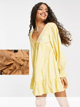Rochie oversized gen camasa (caramiziu) cu volan Asos