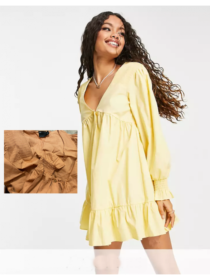 Rochie oversized gen camasa (caramiziu) cu volan Asos