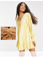 Rochie oversized gen camasa (caramiziu) cu volan Asos