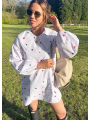 Rochie scurta brodata cu guler maxi Labelrail x Collyer Twins