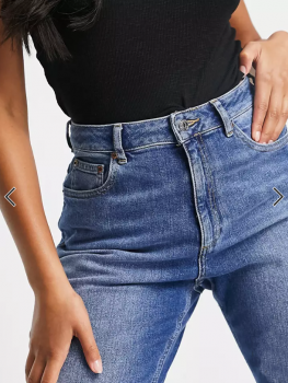 Blugi mom talie inalta model clepsidra Asos