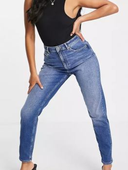 Blugi mom talie inalta model clepsidra Asos