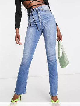 Blugi stretch evazati talie inalta Asos