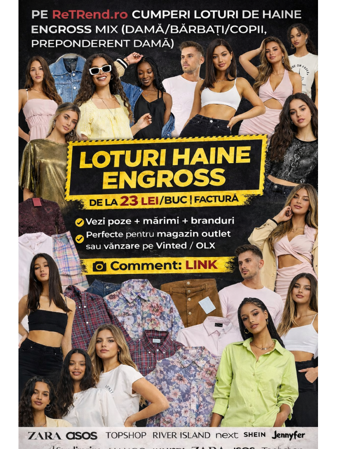 LOTURI HAINE Zara, branduri comercializate de catre Asos, Topshop, Next, Jennyfer, Shein, No Name, etc.