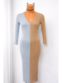 Rochie lunga tricot duo cu decolteu in V Orsay