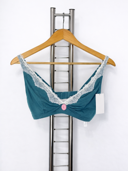 Sutien neburetat cu aplicatie din dantela Kiabi - verde/albastru