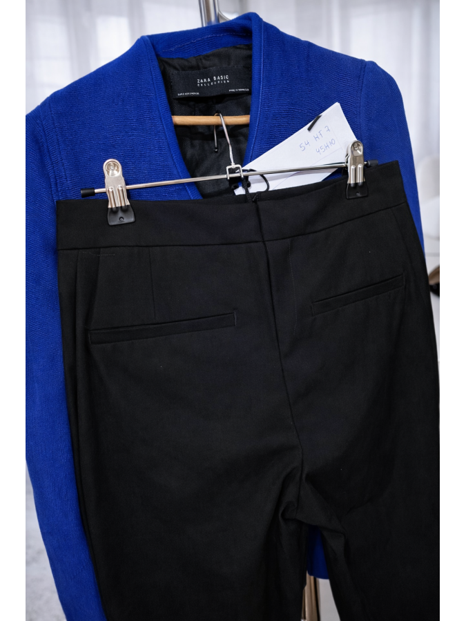 Pantaloni office talie inalta 3/4 Zara