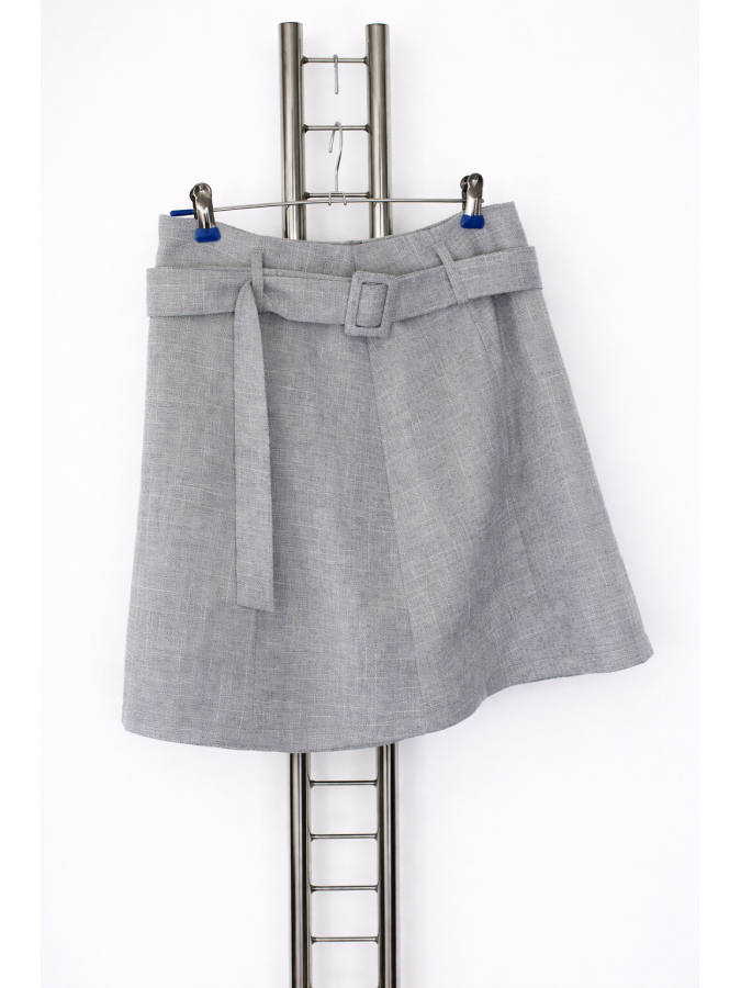 Fusta in forma de A cu centura Pomelo