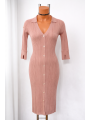 Rochie midi tricot cu slit lateral si maneca 3/4 Orsay