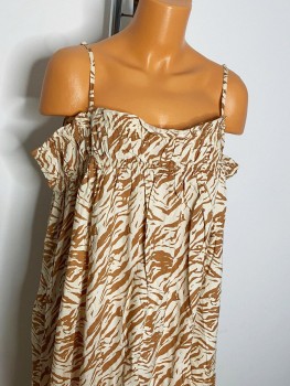 Rochie maxi lejera cu bretele imprimeu zebra Noisy May (Curve)