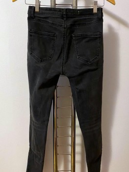 Blugi skinny cu taieturi si talie medie Stradivarius