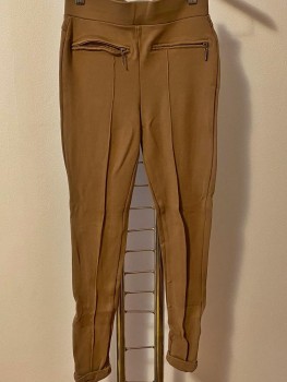 Leggings talie inalta cu dunga pe picior si fermoare