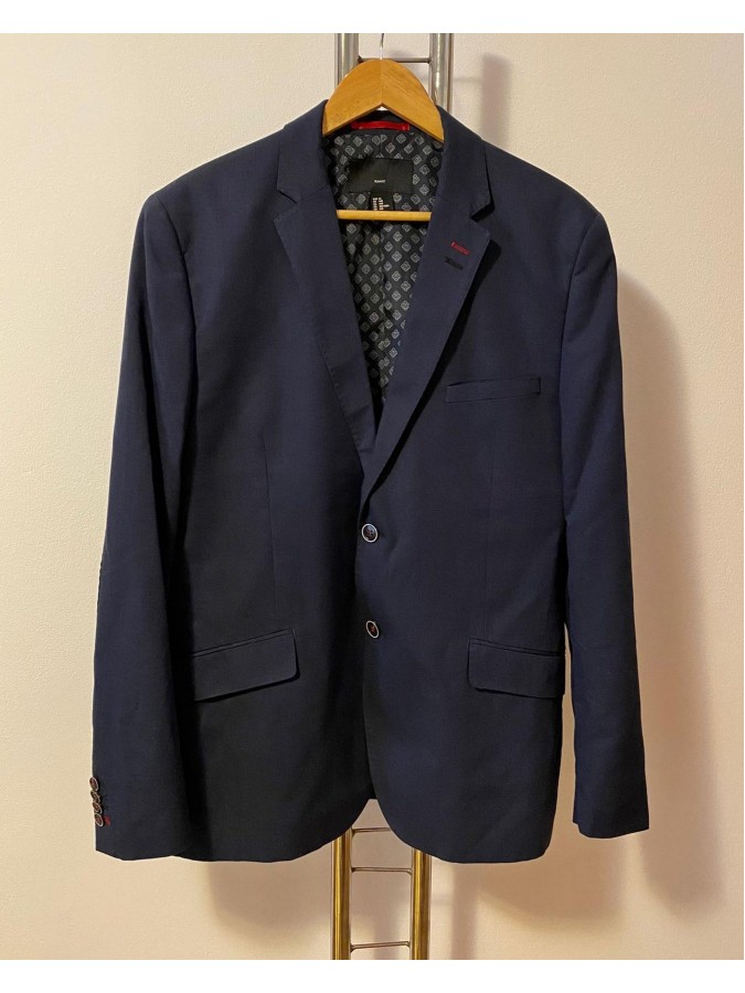 Sacou slim fit cu detalii rosii si petice in coate H&M