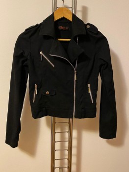 Jacheta pana in talie tip aviator cu fermoare