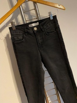 Blugi skinny cu dunga laterala tip latex Zara Blugi skinny cu dunga laterala tip latex Zara