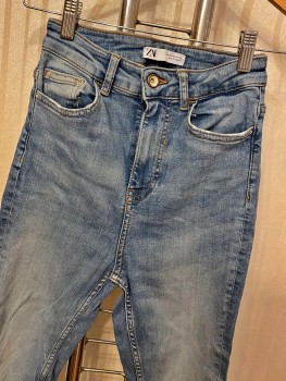 Blugi skinny cropped cu talie inalta Zara Blugi skinny cropped cu talie inalta Zara