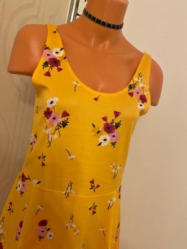 Rochie skater floral print cu spate decoltat H&M Conscious