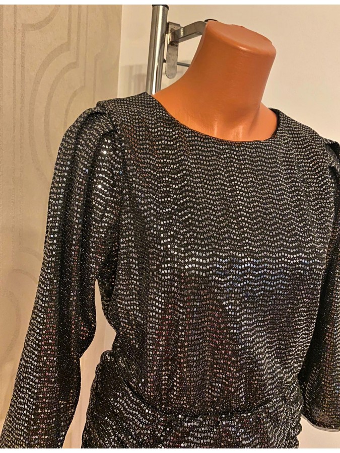 Rochie incretita cu paiete si maneca 3/4 Orsay Rochie incretita cu paiete si maneca 3/4 Orsay