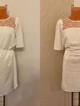 Rochie lejera cu aplicatii dantela si cordon in talie Kiabi