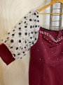 Rochie lunga cu slit si perle aplicate Shein Curve