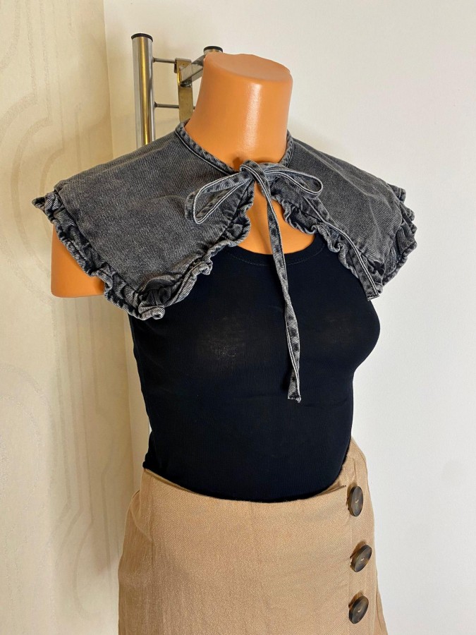 Jabou/guler din denim cu volanas Noisy May
