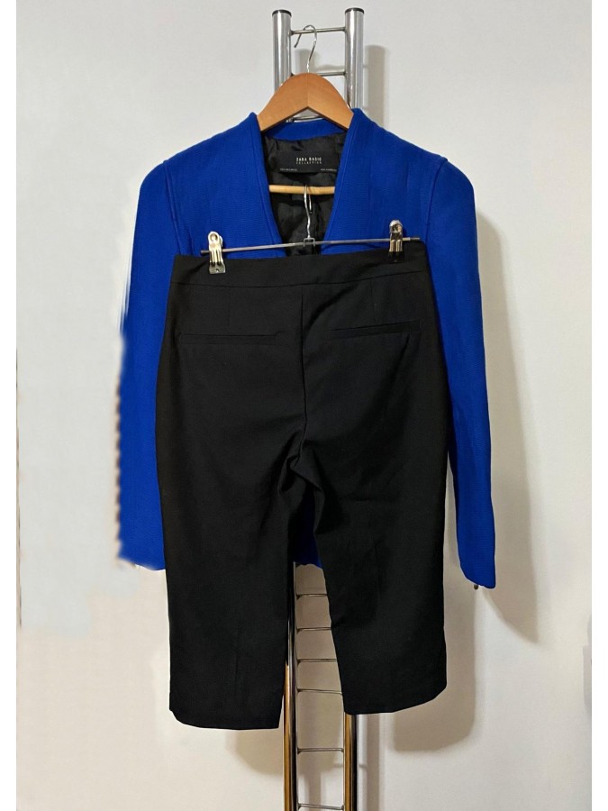 Pantaloni office talie inalta 3/4 Zara