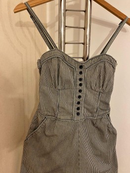 Salopeta jeans in dungi cu pantaloni scurti Pull&Bear