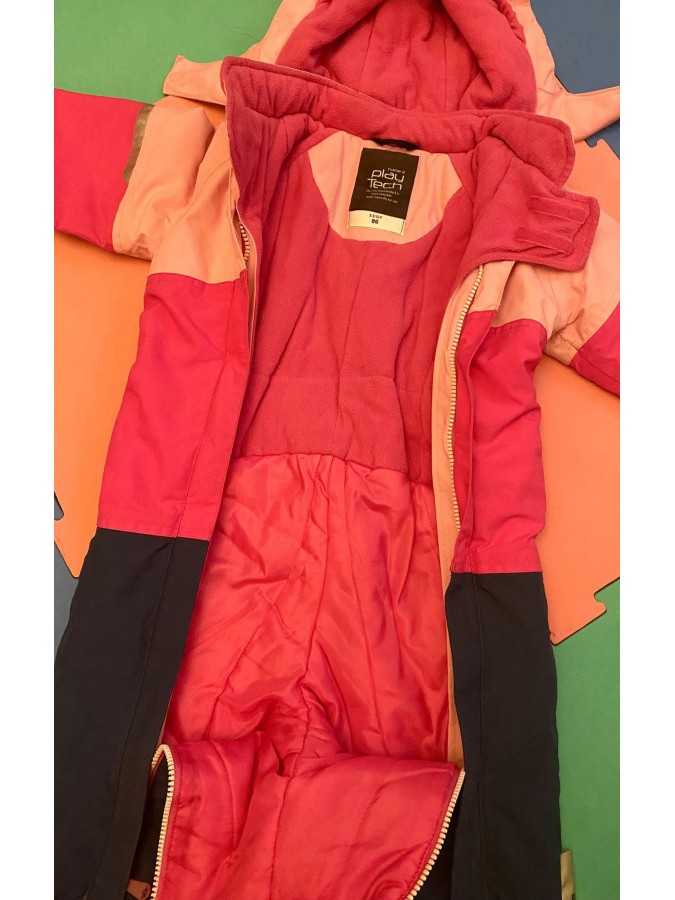 Combinezon zapada / salopeta iarna ski cu gluga (blana) si fermoare Name It