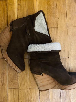 Botine imblanite cu platforma Bershka