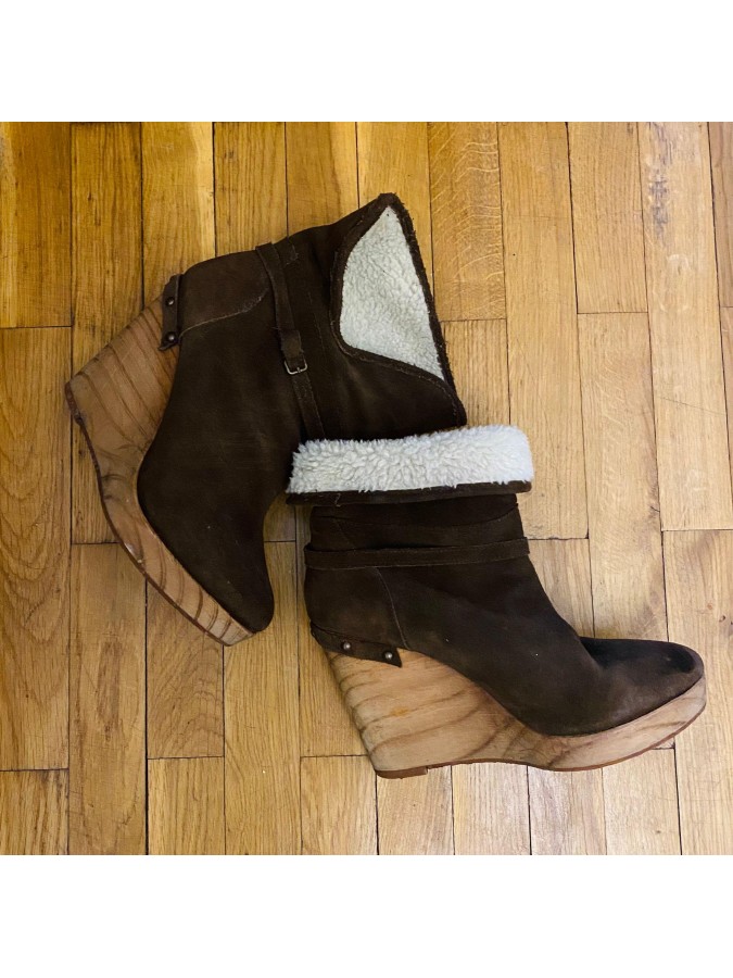 Botine imblanite cu platforma Bershka