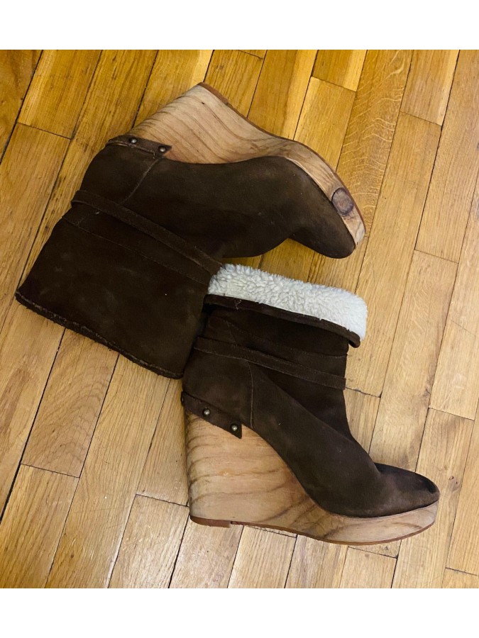 Botine imblanite cu platforma Bershka