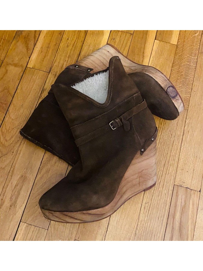 Botine imblanite cu platforma Bershka