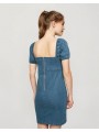 Rochie scurta blugi cu maneca usor bufanta Miss Selfridge