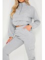 Trening - pantaloni talie inalta + bluza cu fermoar si snur reglabil in talie