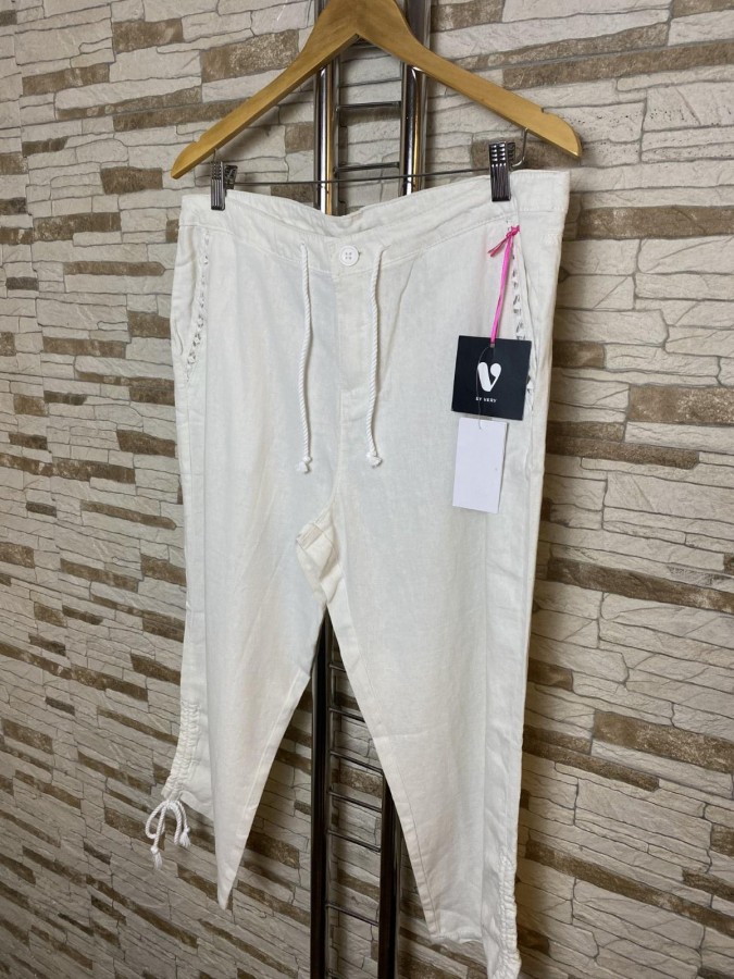 Pantaloni amestec in cu broderie buzunare V by Very